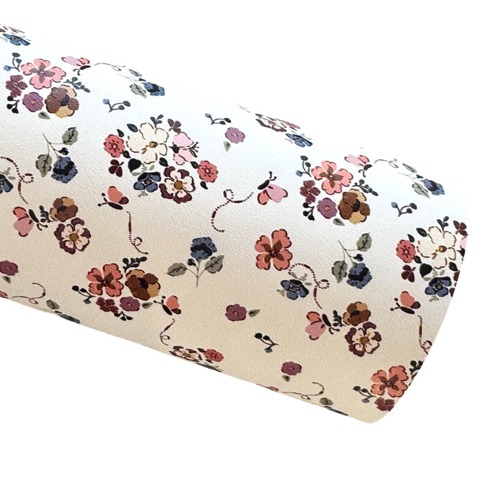 Butterfly Floral Smooth Leatherette - Muse Bloom Design