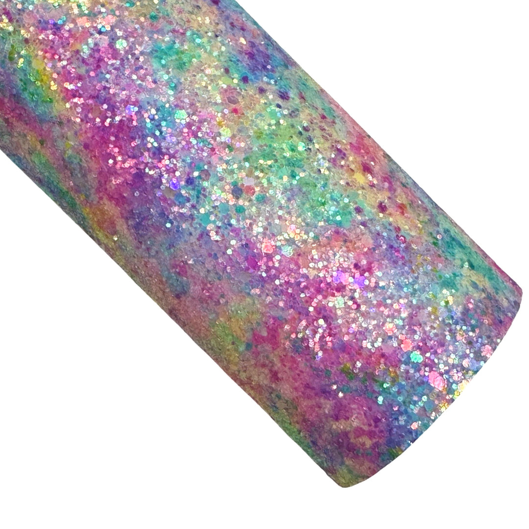 Rainbow Marble Glitter Leather