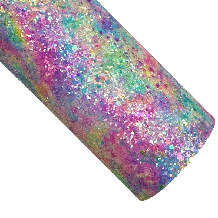 Rainbow Marble Glitter Leather