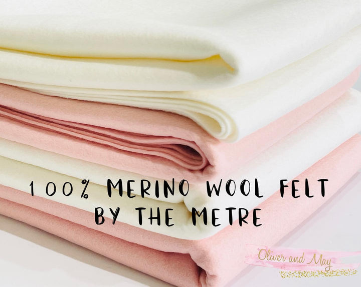 1mm Pale Pink Merino Wool Felt Sheets or Metres- No. 65