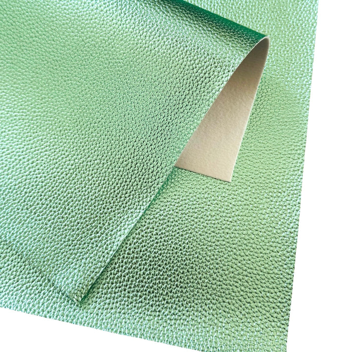 Light Green Metallic Faux Leather