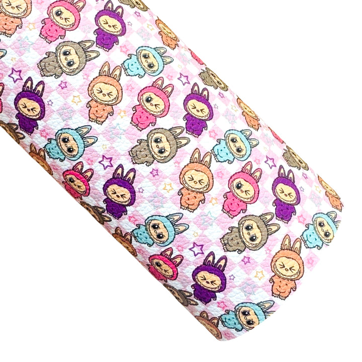 Labubu Monsters Faux Leather Sheet