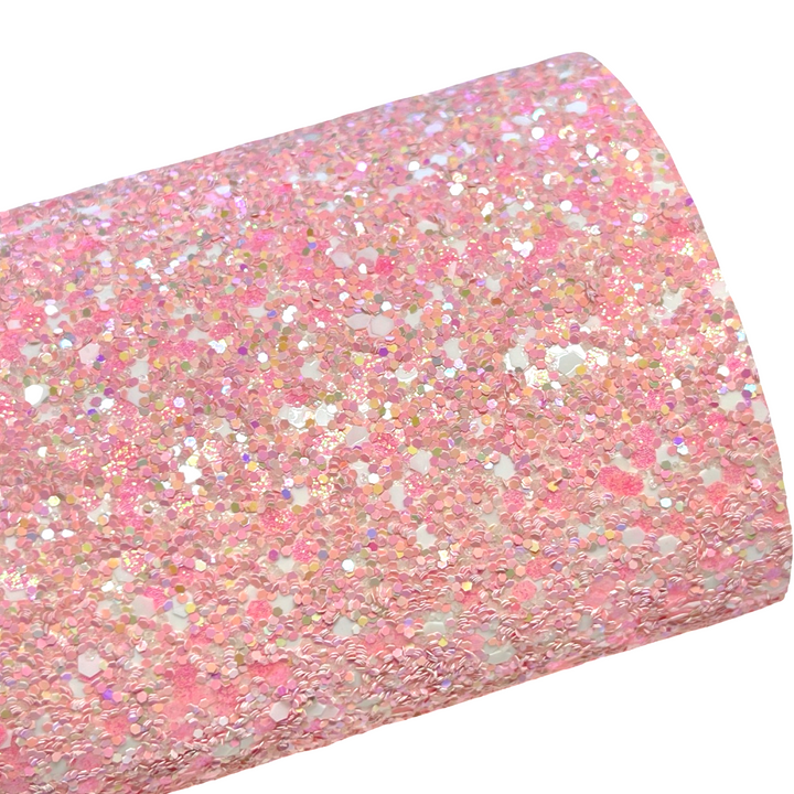 Pink Snowman Chunky Glitter Leather