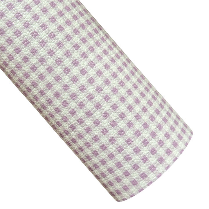 Pale Purple Gingham Faux Leather Sheet