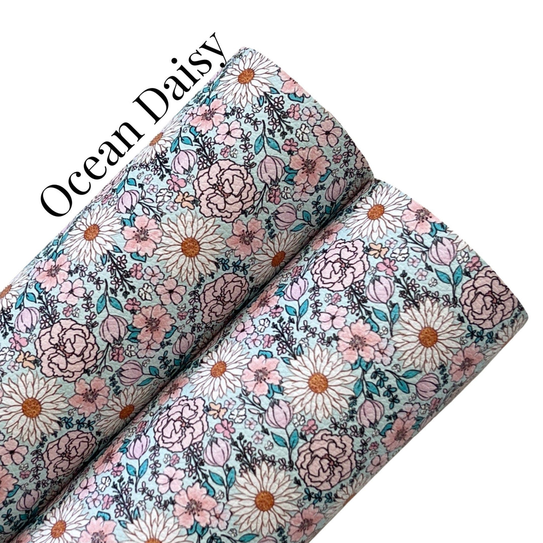 Ocean Daisy Glitter Felt Leatherette Bundle