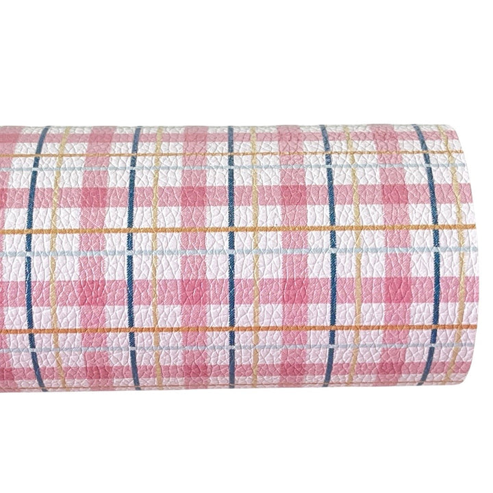 Pink Plaid Faux Leatherette