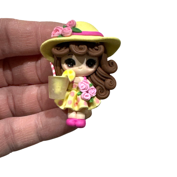 Brunette Lemonade Girl Bow Clay Temptress Maker - Lemonade Series