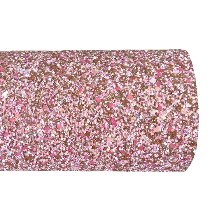 Rosey Pink Fancy Chunky Glitter Leather