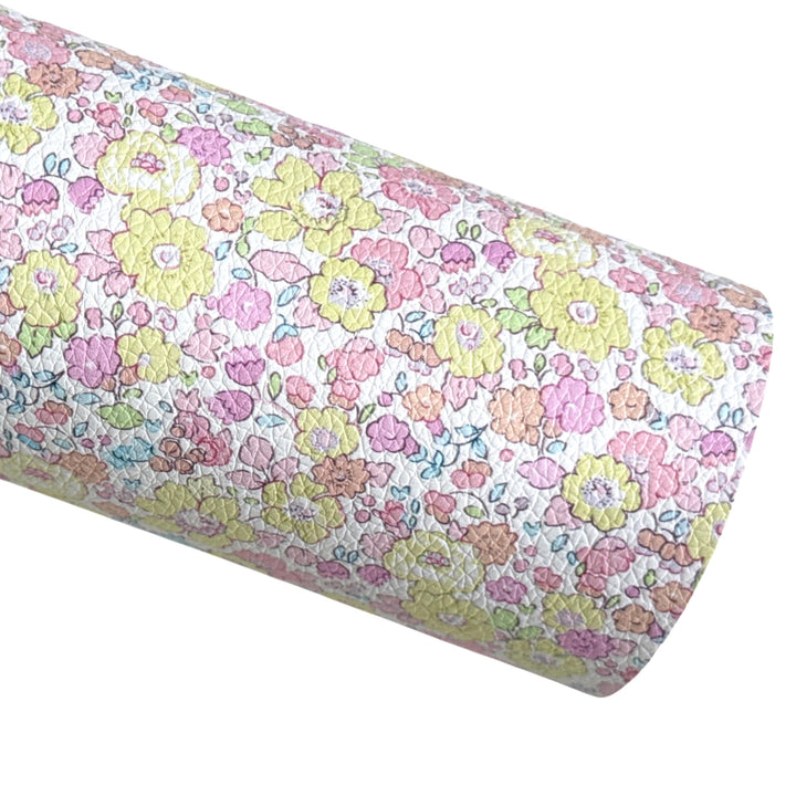 Rainbow Floral Faux Leatherette