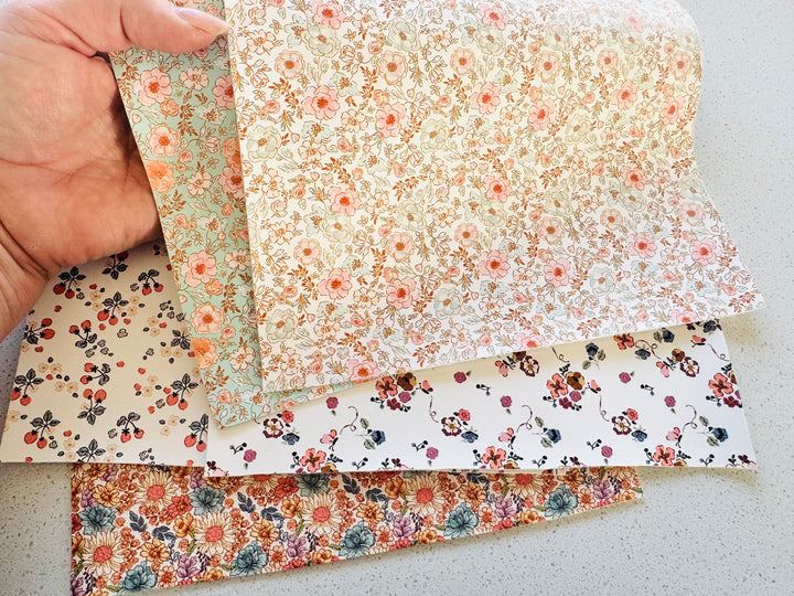 Butterfly Floral Smooth Leatherette - Muse Bloom Design