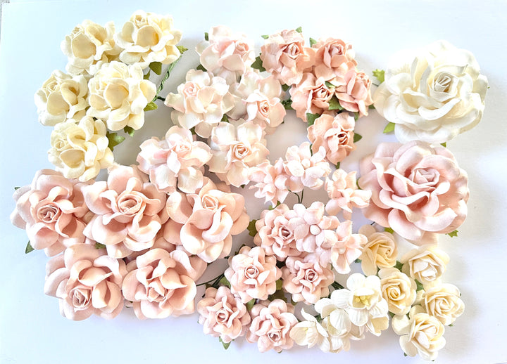 Preorder Blushing Romantic Mulberry Paper Flowers, 42 blooms