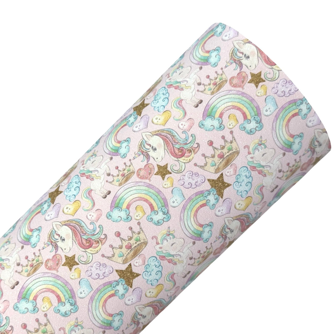 I Love Unicorns Shimmer Suede Leatherette