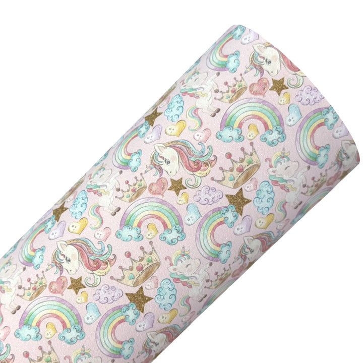 I Love Unicorns Shimmer Suede Leatherette
