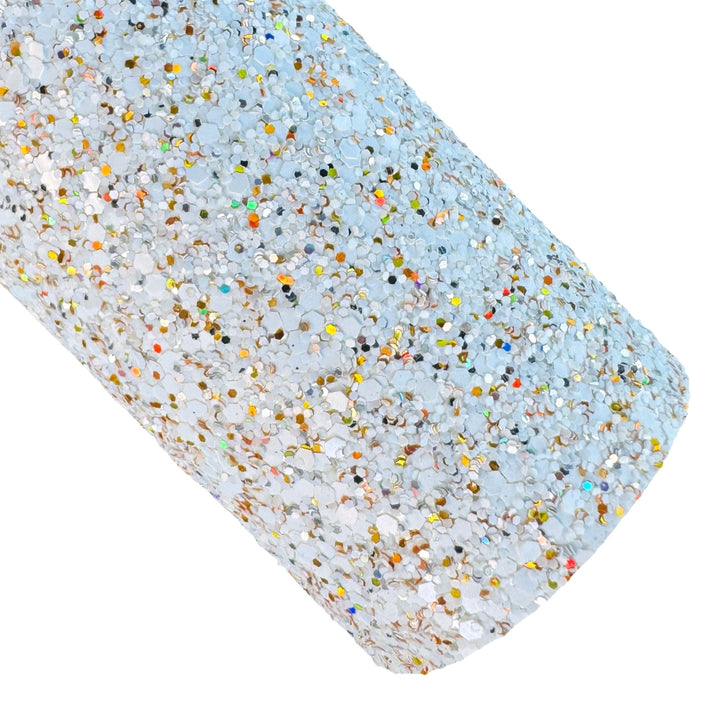 Wickedly Blue Whisper Chunky Glitter Leather