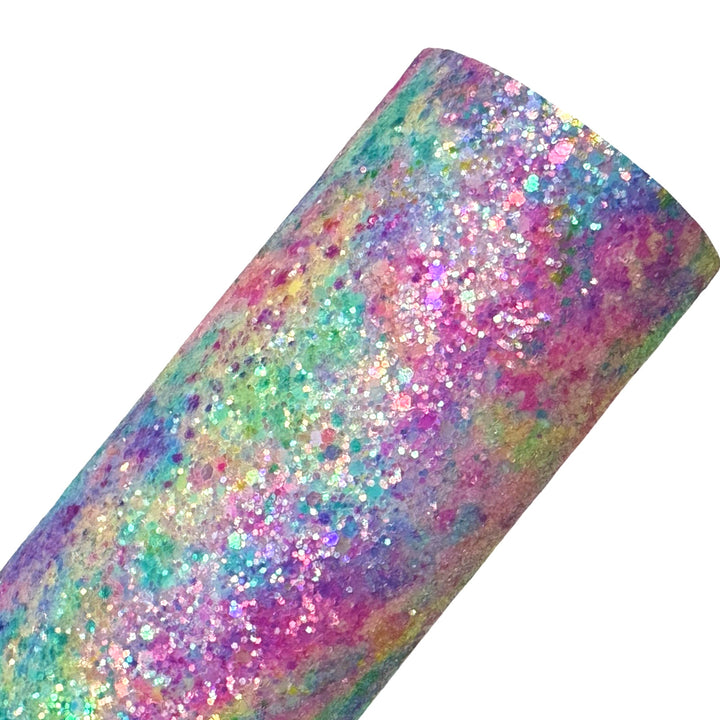 Rainbow Marble Glitter Leather