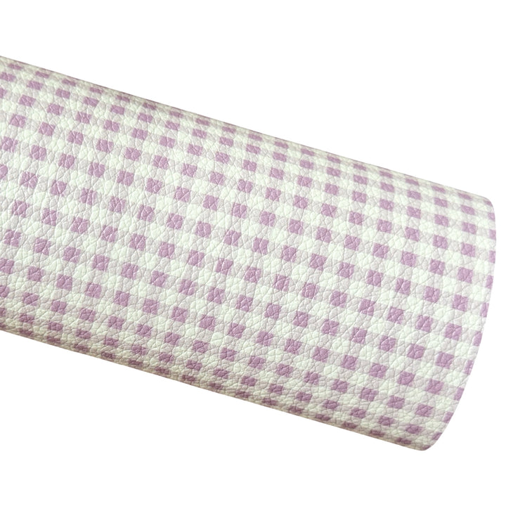 Pale Purple Gingham Faux Leather Sheet