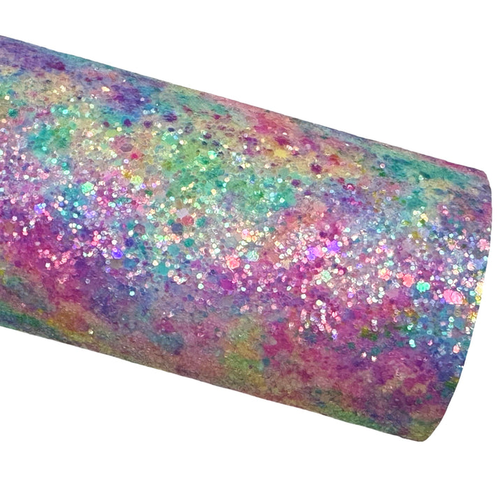Rainbow Marble Glitter Leather