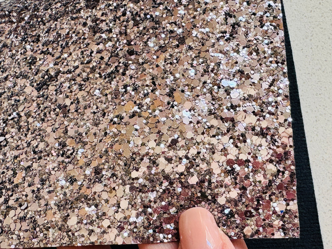 Pewter Premium Chunky Glitter Leather
