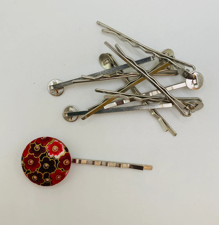 JACKOBINDI Bobby Pin w/ Fabric Button Kit