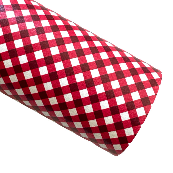 Red Gingham Leatherette