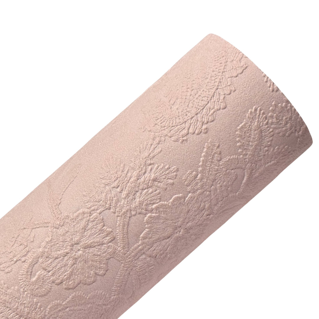 Blush Embossed Floral Filigree Leatherette