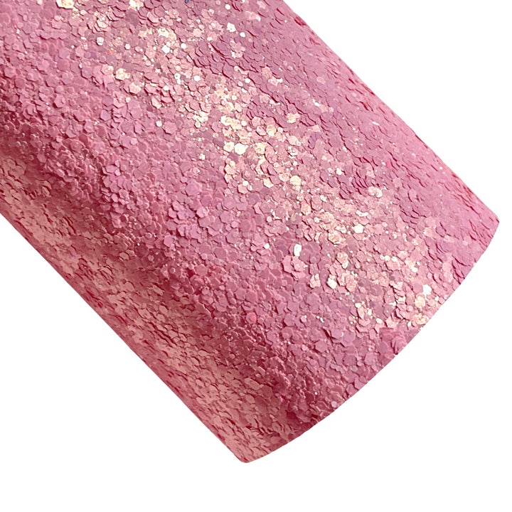 Glitter Flakes Light Pink Chunky Glitter Leather