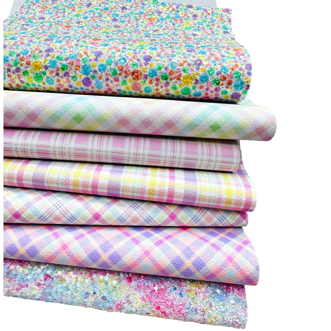 Pink Tartan Faux Leather Sheet