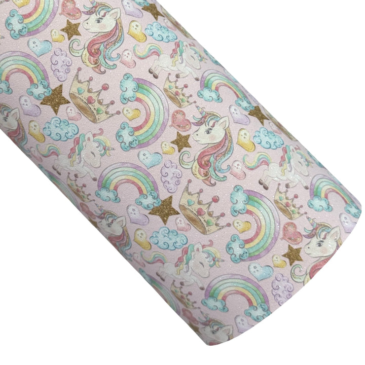 I Love Unicorns Shimmer Suede Leatherette