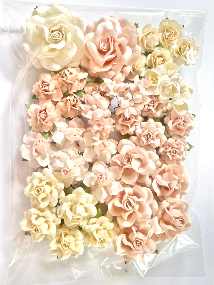 Preorder Blushing Romantic Mulberry Paper Flowers, 42 blooms