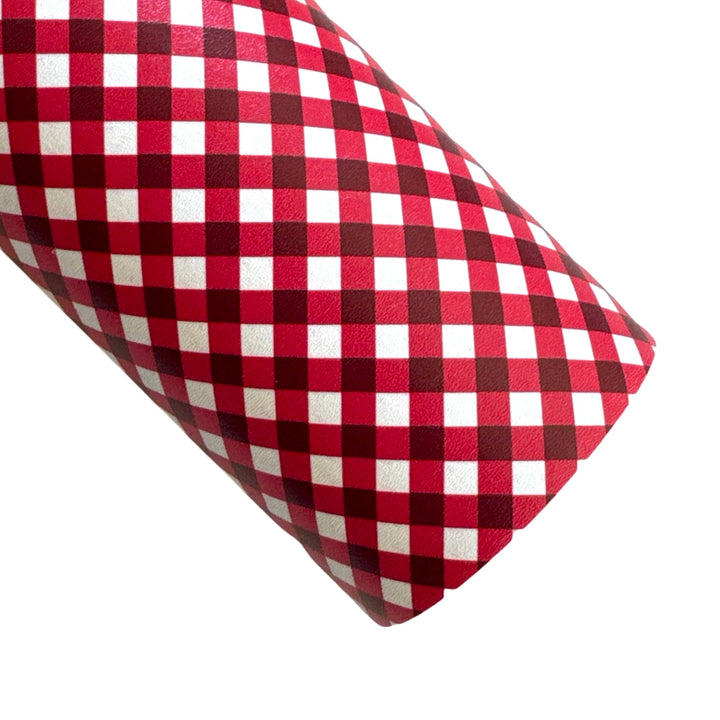 Red Gingham Leatherette