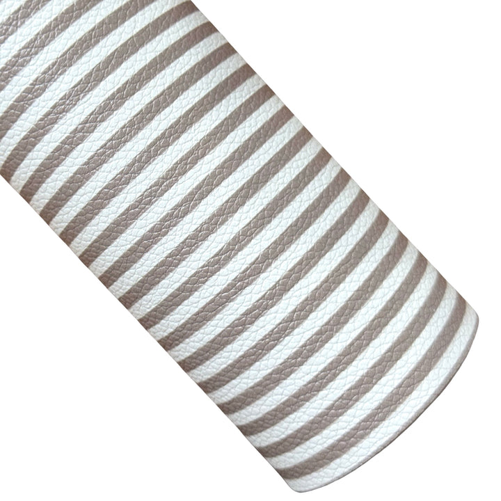 Taupe Striped Faux Leather Sheet