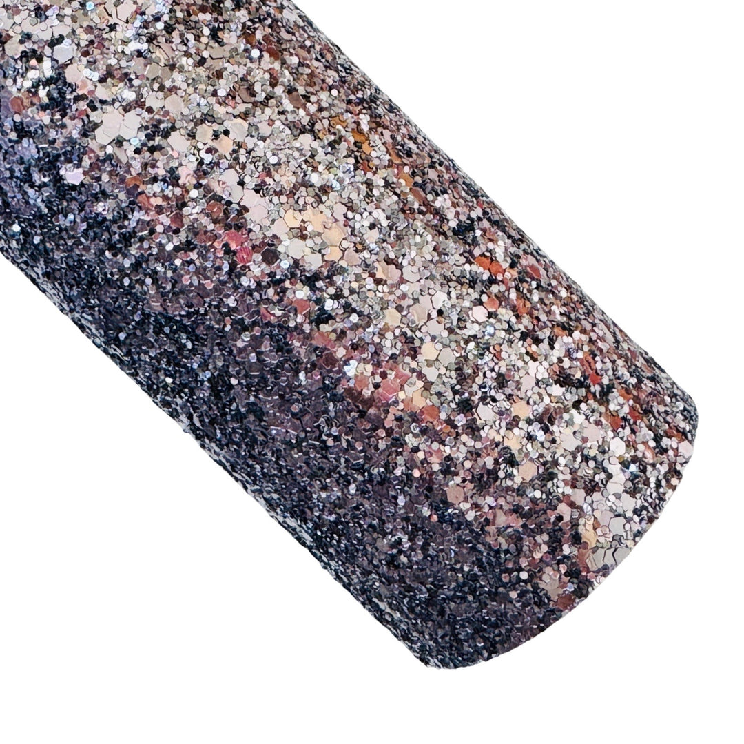 Pewter Premium Chunky Glitter Leather