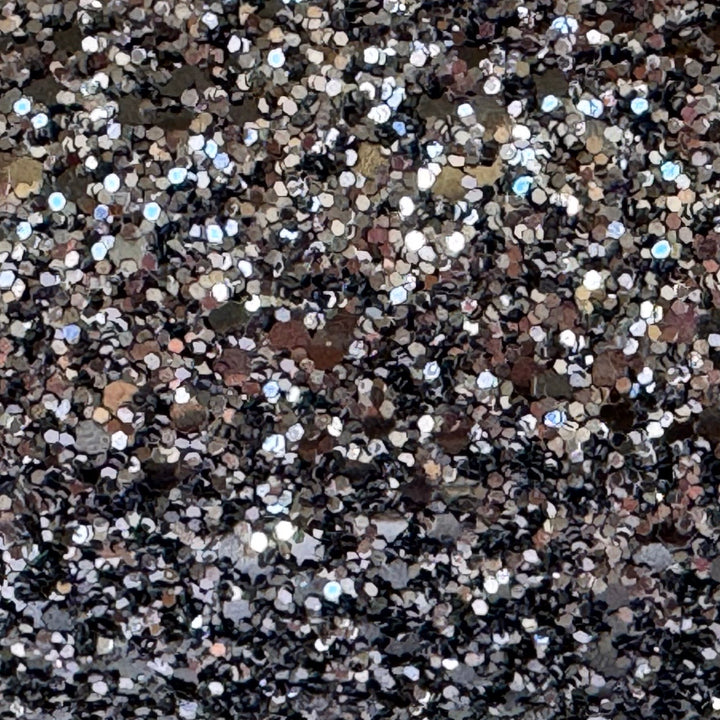 Dark Charcoal Chunky Glitter Leather
