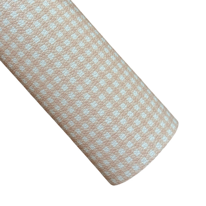 Soft Beige Gingham Faux Leather Sheet