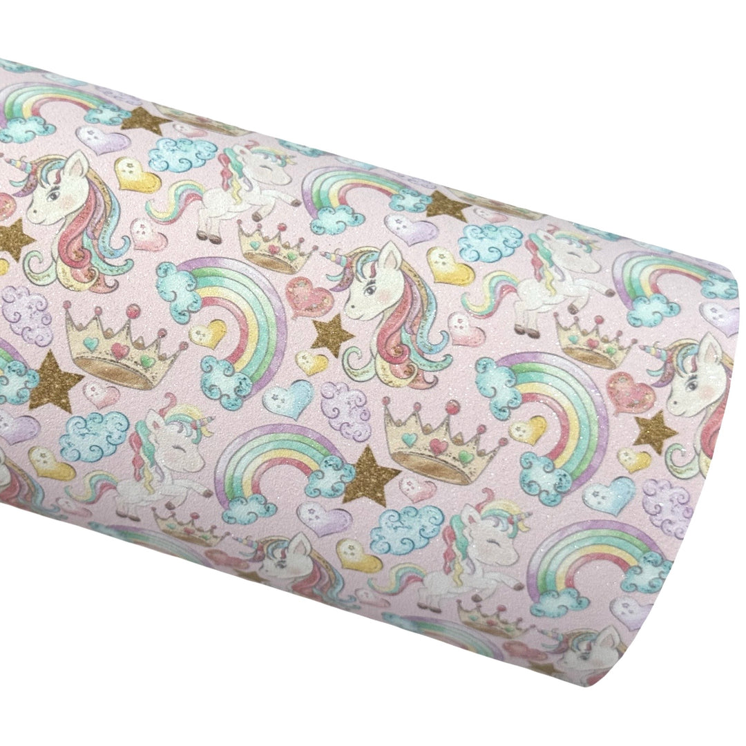 I Love Unicorns Shimmer Suede Leatherette