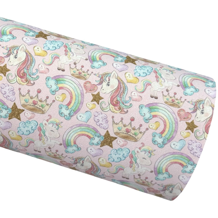 I Love Unicorns Shimmer Suede Leatherette