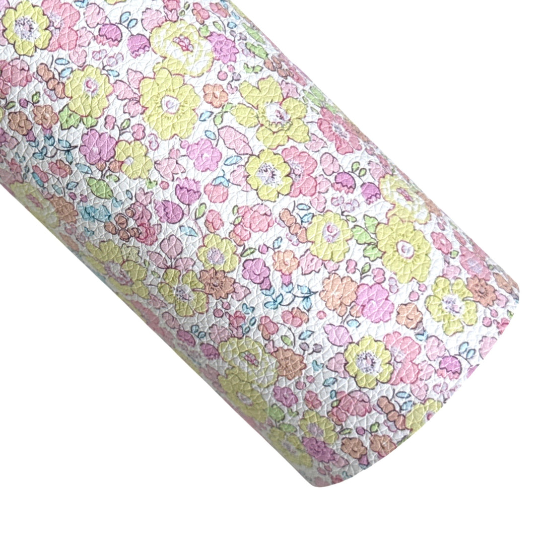 Rainbow Floral Faux Leatherette