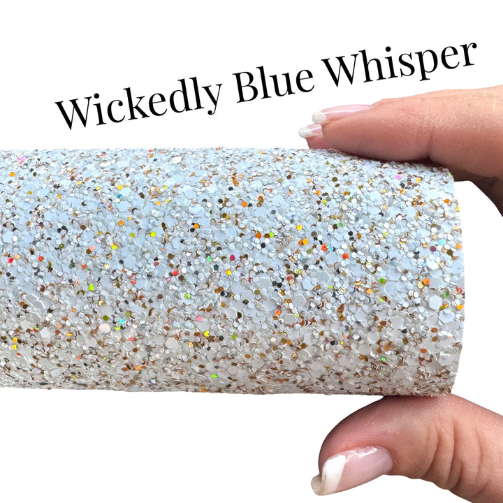 Wickedly Blue Whisper Chunky Glitter Leather