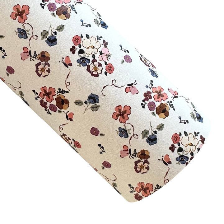 Butterfly Floral Smooth Leatherette - Muse Bloom Design
