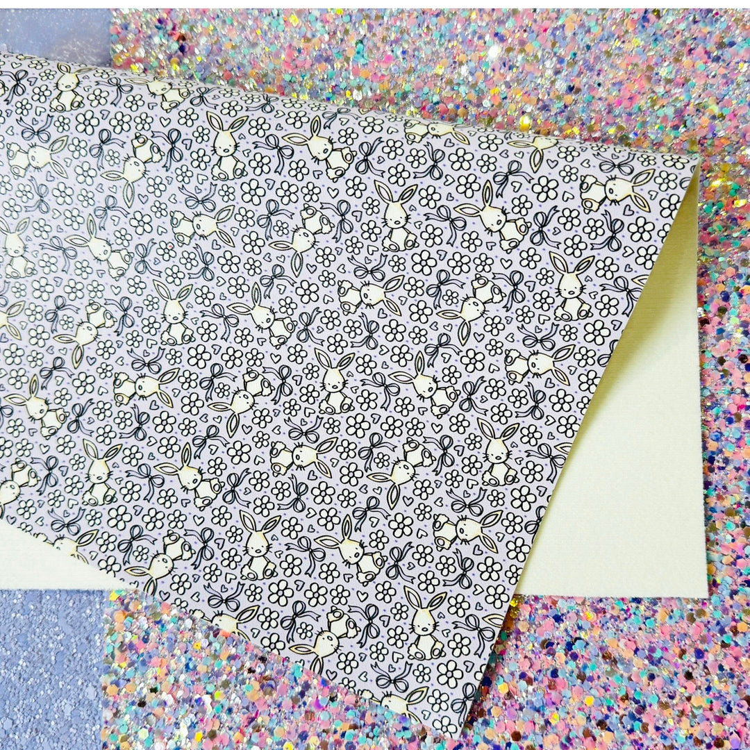 Purple Bunny Smooth Faux Leather Sheet