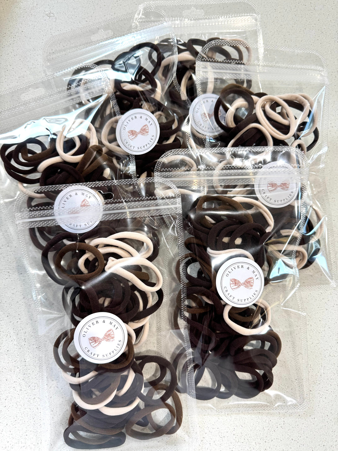 Brown Neutrals Elastic Hair Bands 50pcs