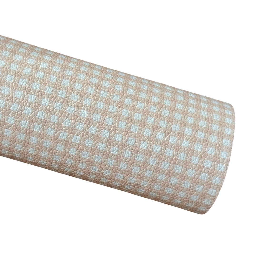 Soft Beige Gingham Faux Leather Sheet
