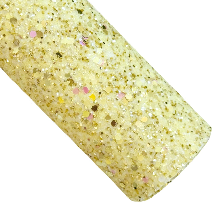 Belles Surprise Chunky Glitter Leather - Yellow Gold and Pink