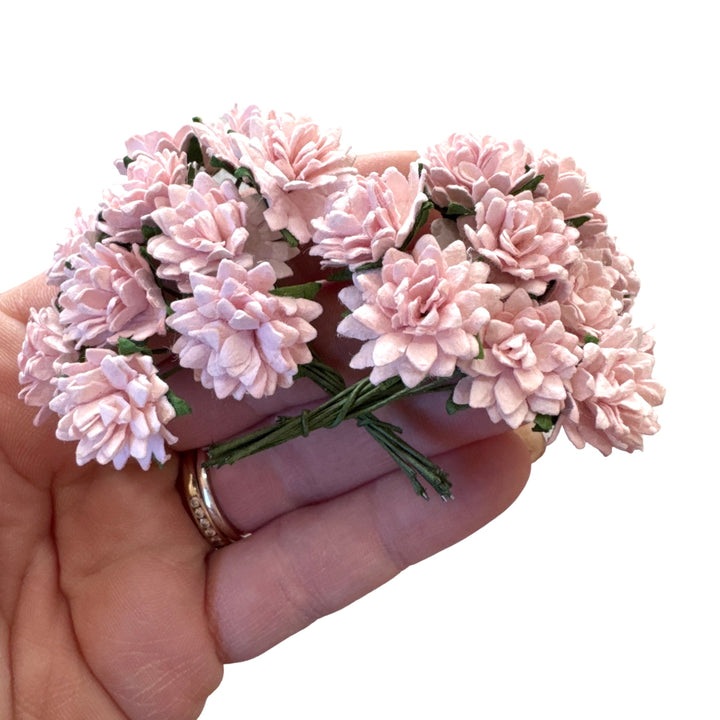 Soft Pink Aster Daisies Mulberry Paper Flowers - Lot of 10 or 50