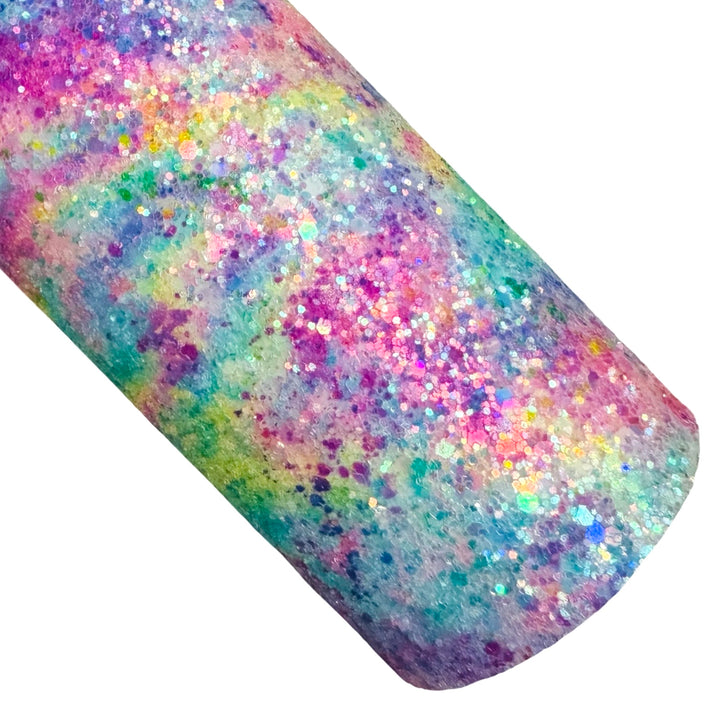 Rainbow Marble Glitter Leather