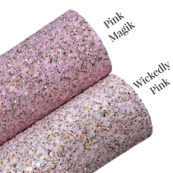 Pink Magik Chunky Glitter Leather