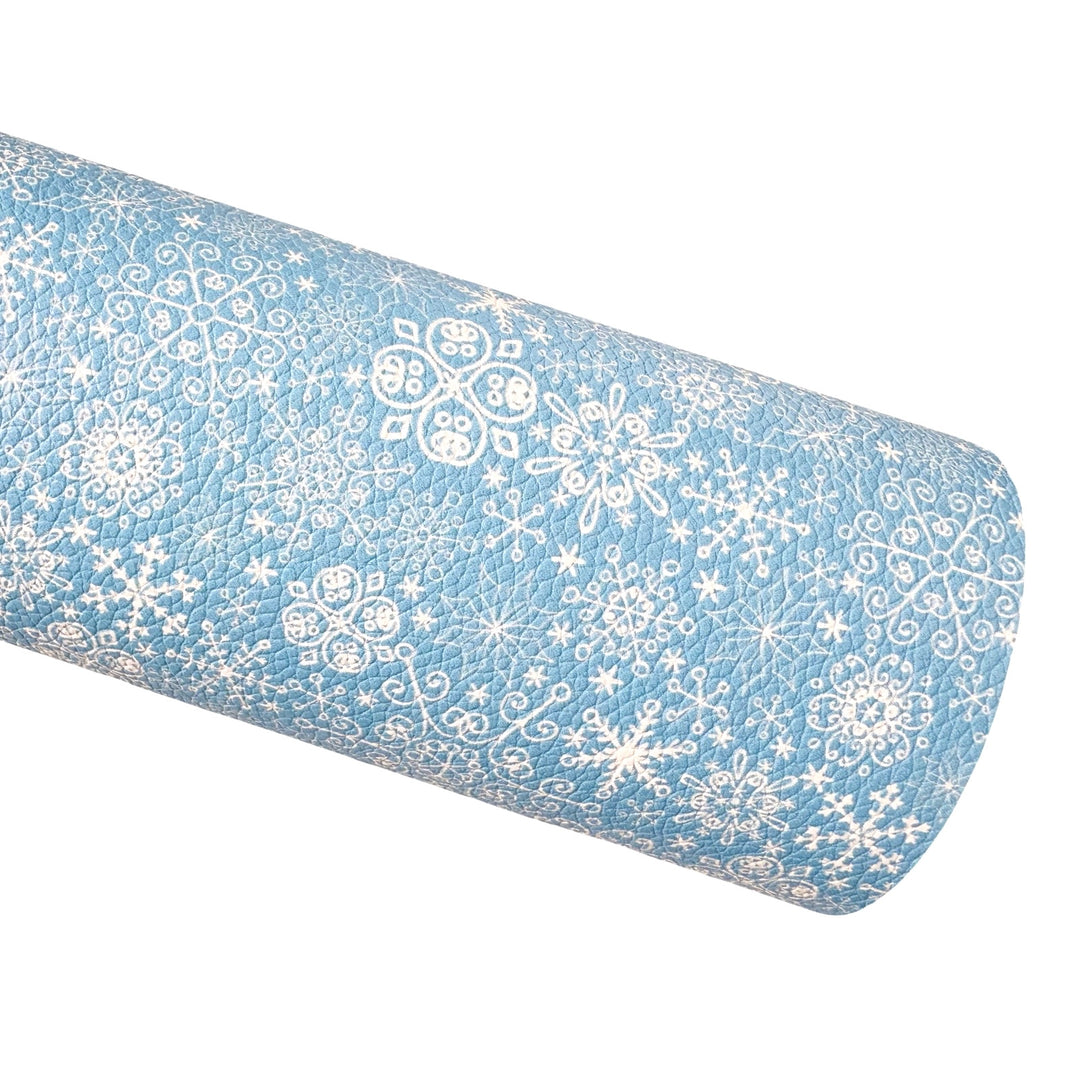 Blue Snowflake Faux Leatherette