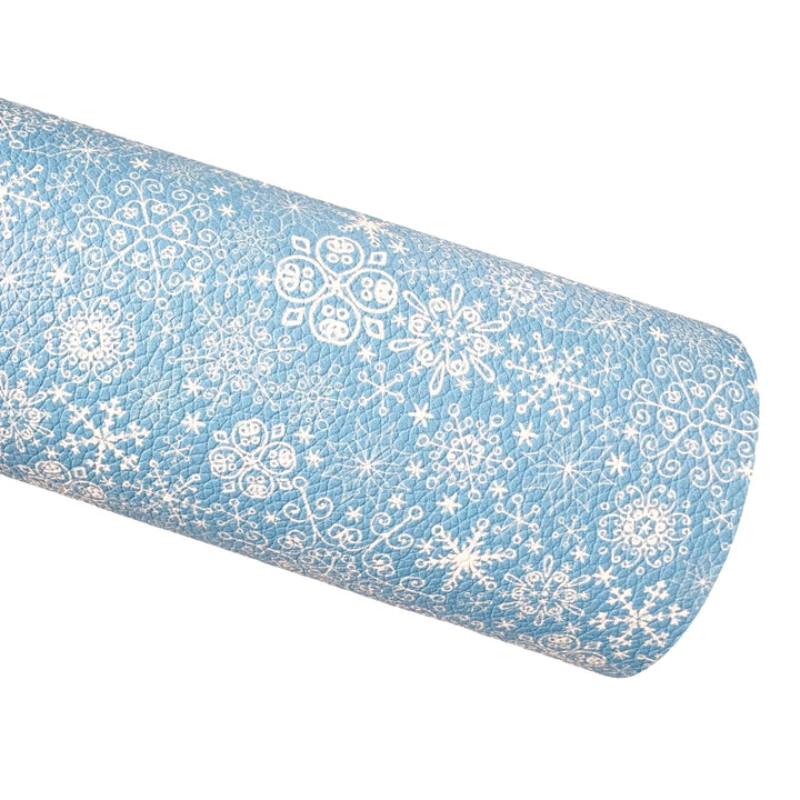 Blue Snowflake Faux Leatherette