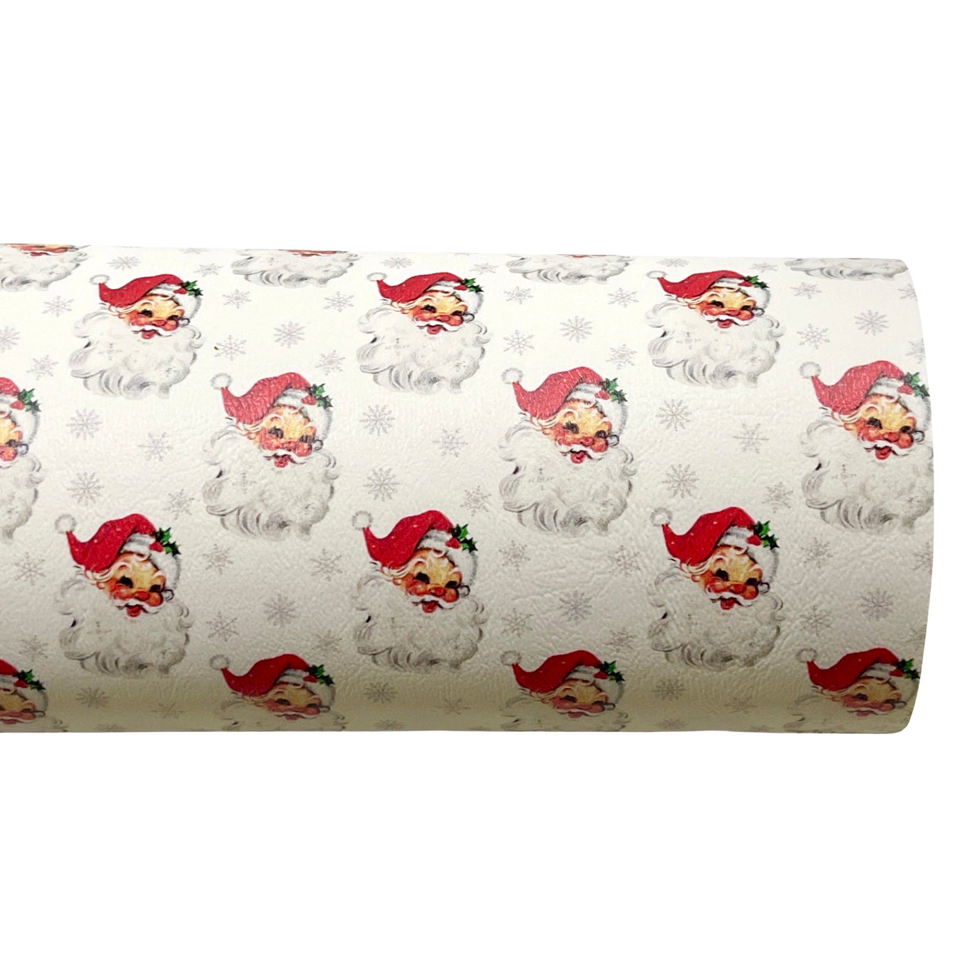 Retro Santa Leatherette - Locally Printed Faux Leather (A4 Sheet and Roll)