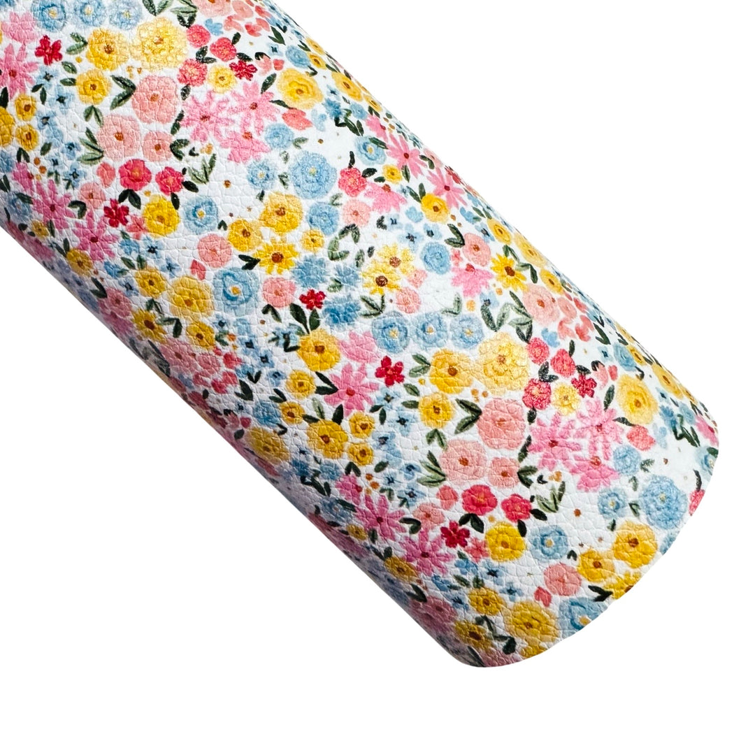 Ditsy Spring Floral Print Faux Leatherette